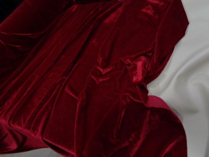 Βελούδο ελαστικό 'Diamonds' dark red
